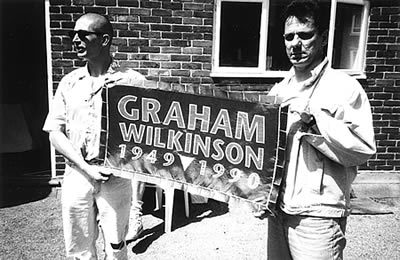 Arthur and John with AIDS Memorial Quilt, 1992 from the Pride Centre's growing photo exhibition